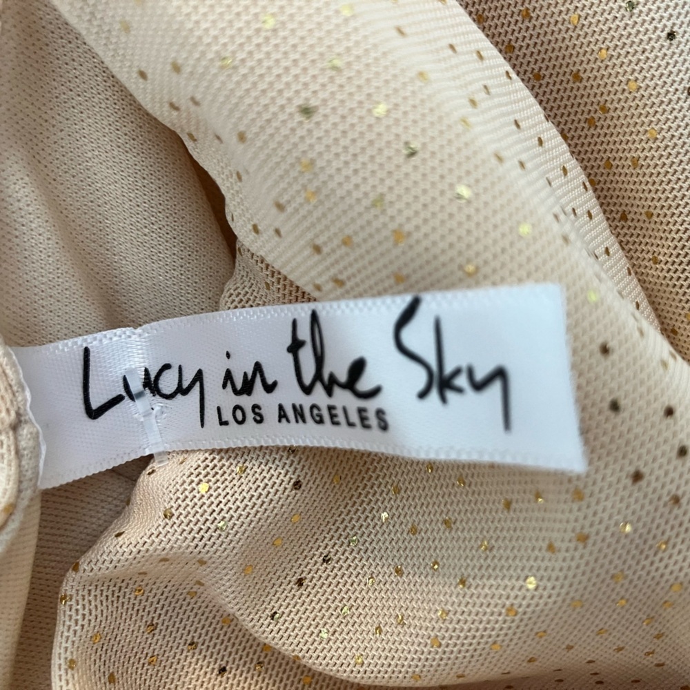 Lucy In‎ The Sky Sparkly Short-Sleeved Ruched Short-Sleeved Mini Dress Size Med - Picture 2 of 5